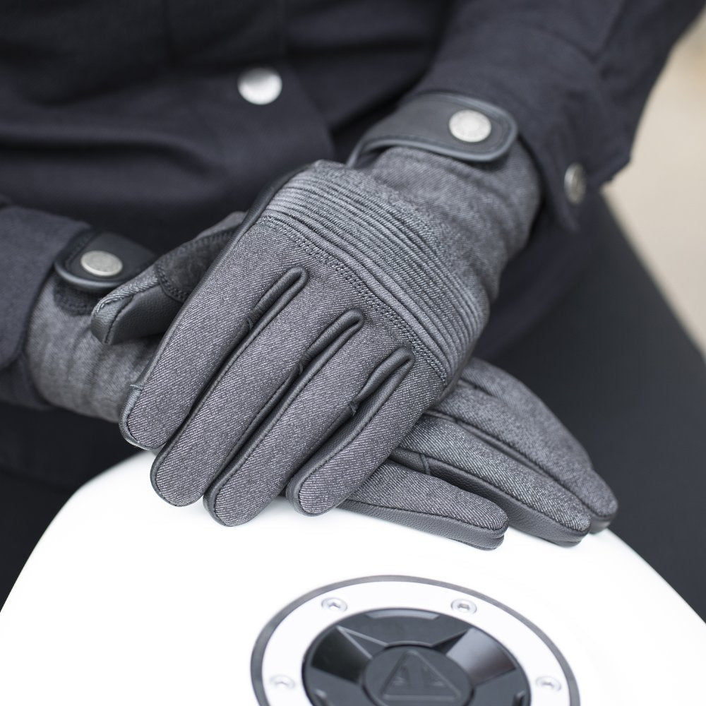 Oxford Kickback Ladies Textile Gloves Charcoal Grey FREE 1 YEAR Returns, FREE UK Delivery | ThrottleChimp