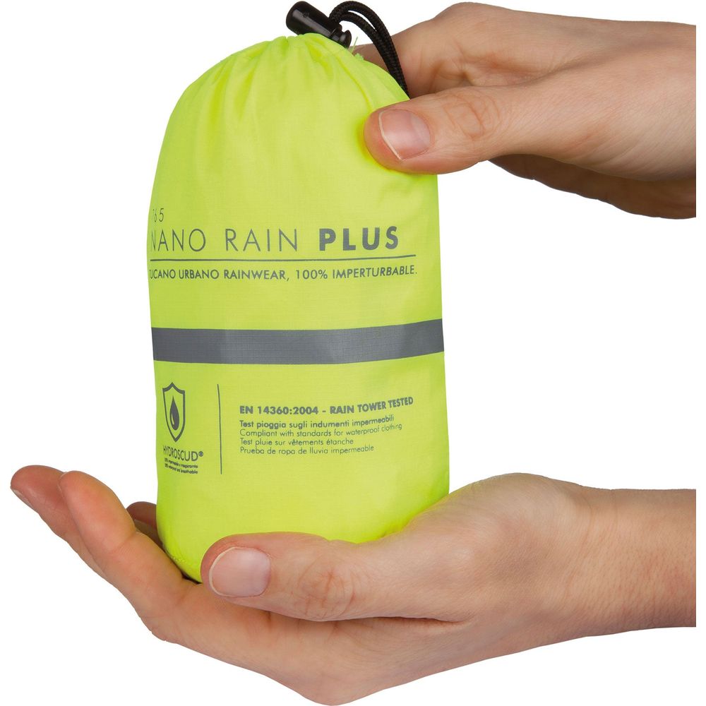Tucano Urbano Nano Rain Jacket Plus Hydroscud Super-Compact Raincoat Jacket Fluo Yellow FREE 1 YEAR Returns, FREE UK Delivery | ThrottleChimp