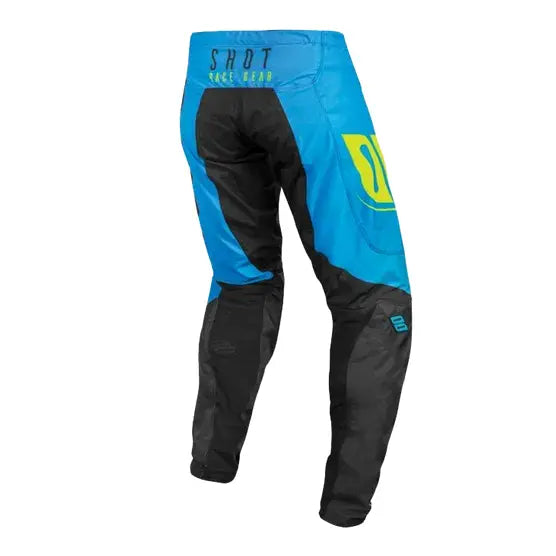 Shot Devo Kids MX Trouser Ventury Cyan Blue / Neon Yellow FREE 1 YEAR Returns, FREE UK Delivery | ThrottleChimp