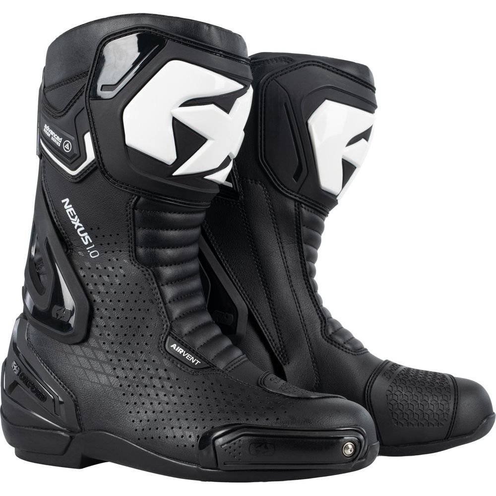 Oxford Nexus 1.0 Air Boots Black / White FREE 1 YEAR Returns, FREE UK Delivery | ThrottleChimp