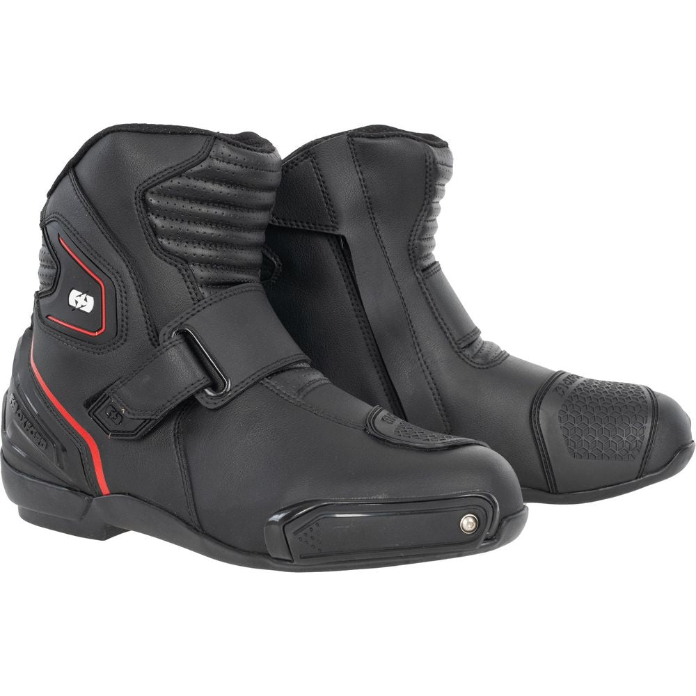Oxford Omega Air Short Boots Black / White / Red FREE 1 YEAR Returns, FREE UK Delivery | ThrottleChimp