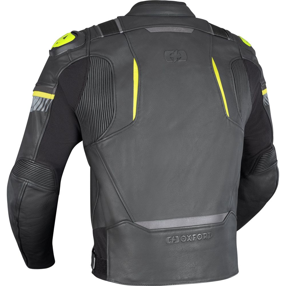 Oxford Cypher 1.0 Leather Jacket Black / Fluo Yellow FREE 1 YEAR Returns, FREE UK Delivery | ThrottleChimp