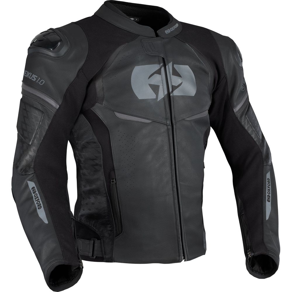 Oxford Nexus 1.0 Leather Jacket Stealth Black FREE 1 YEAR Returns, FREE UK Delivery | ThrottleChimp