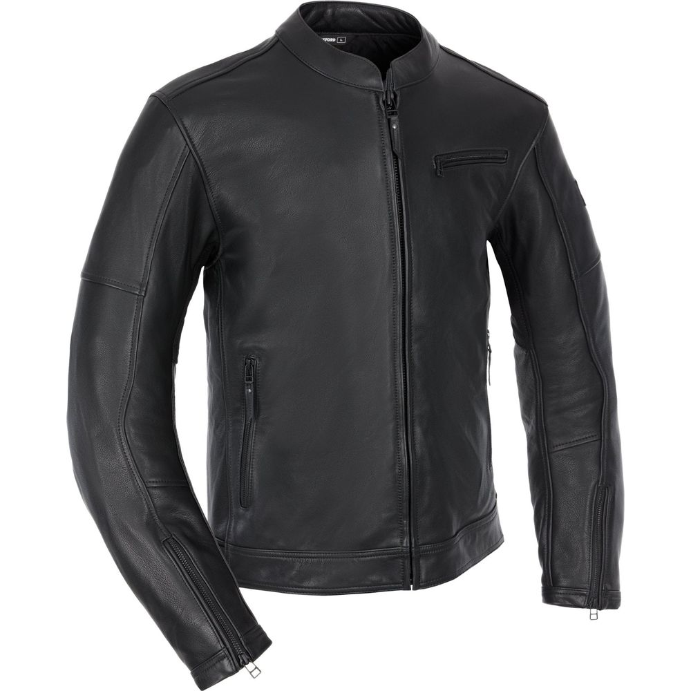 Oxford Henlow Leather Jacket Black FREE 1 YEAR Returns, FREE UK Delivery | ThrottleChimp