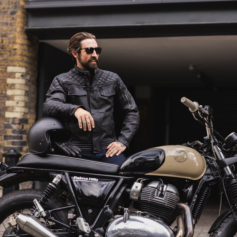 Oxford Hardwick Textile Jacket Black FREE 1 YEAR Returns, FREE UK Delivery | ThrottleChimp