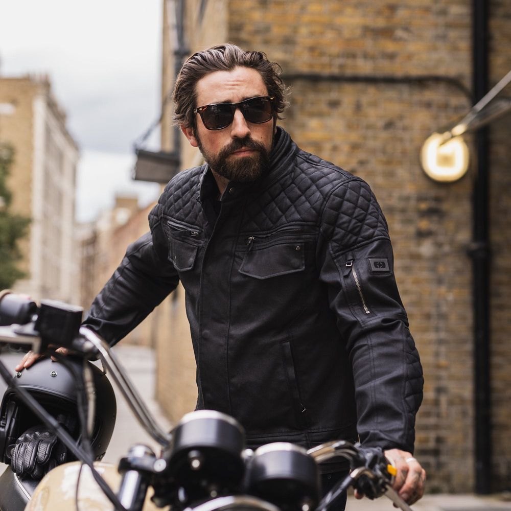 Oxford Hardwick Textile Jacket Black FREE 1 YEAR Returns, FREE UK Delivery | ThrottleChimp