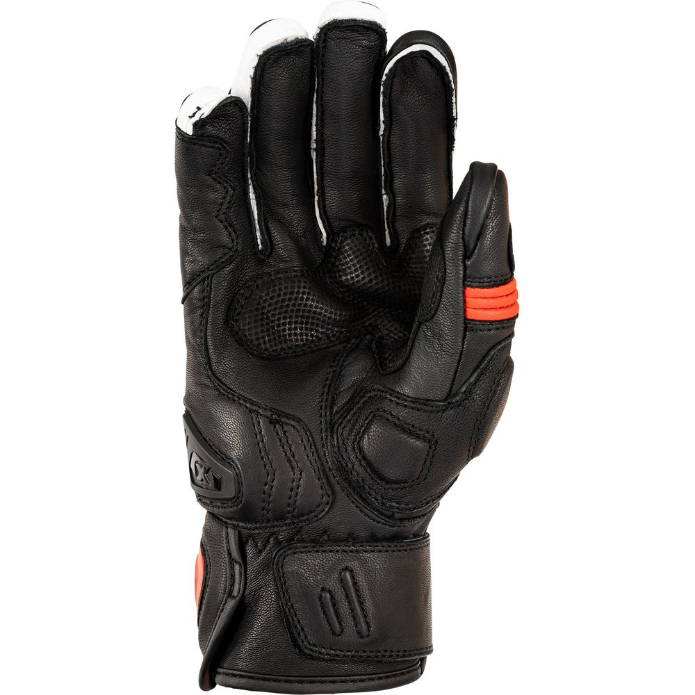 Oxford Cypher 1.0 Short Leather Gloves Black / Red / White FREE 1 YEAR Returns, FREE UK Delivery | ThrottleChimp