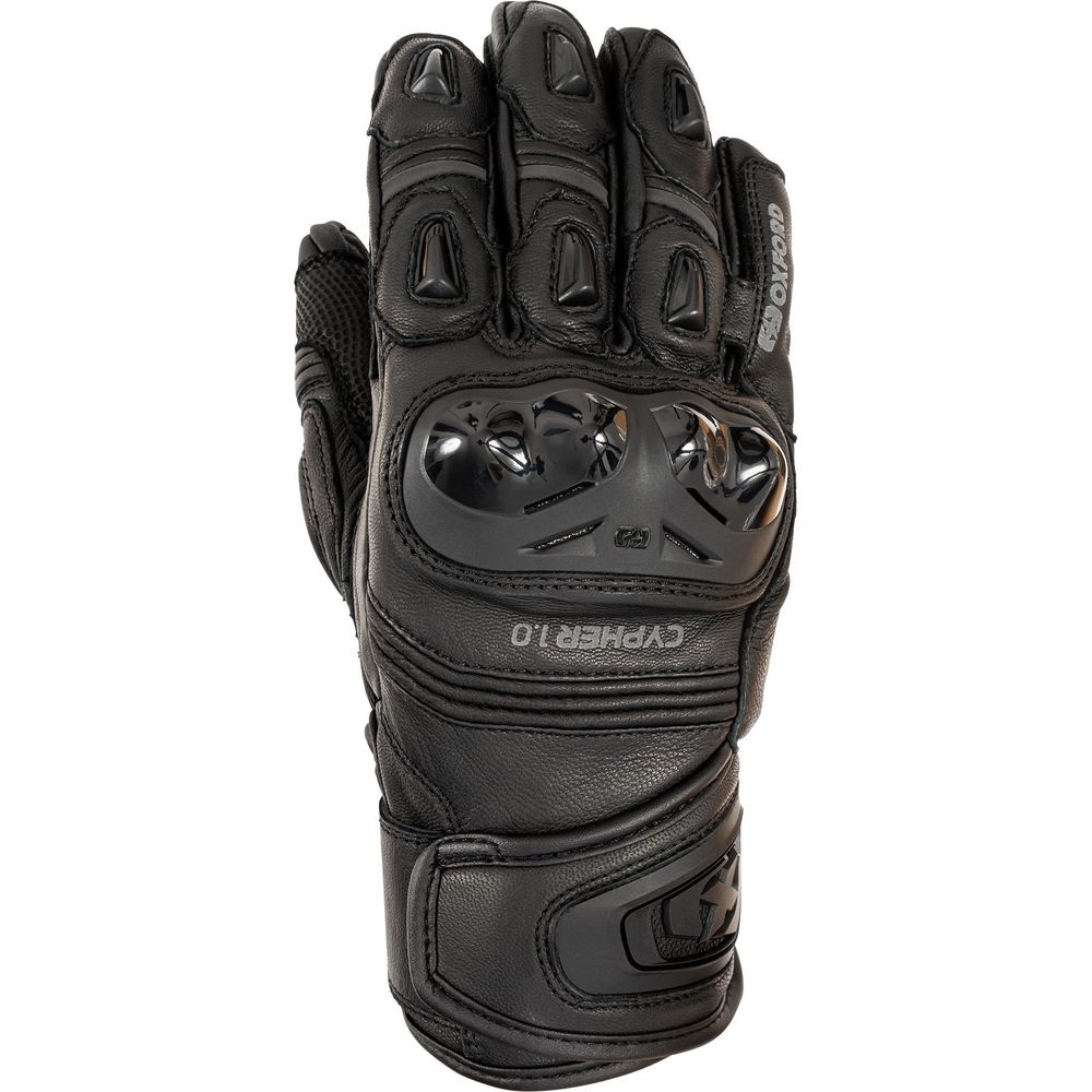Oxford Cypher 1.0 Short Leather Gloves Stealth Black FREE 1 YEAR Returns, FREE UK Delivery | ThrottleChimp