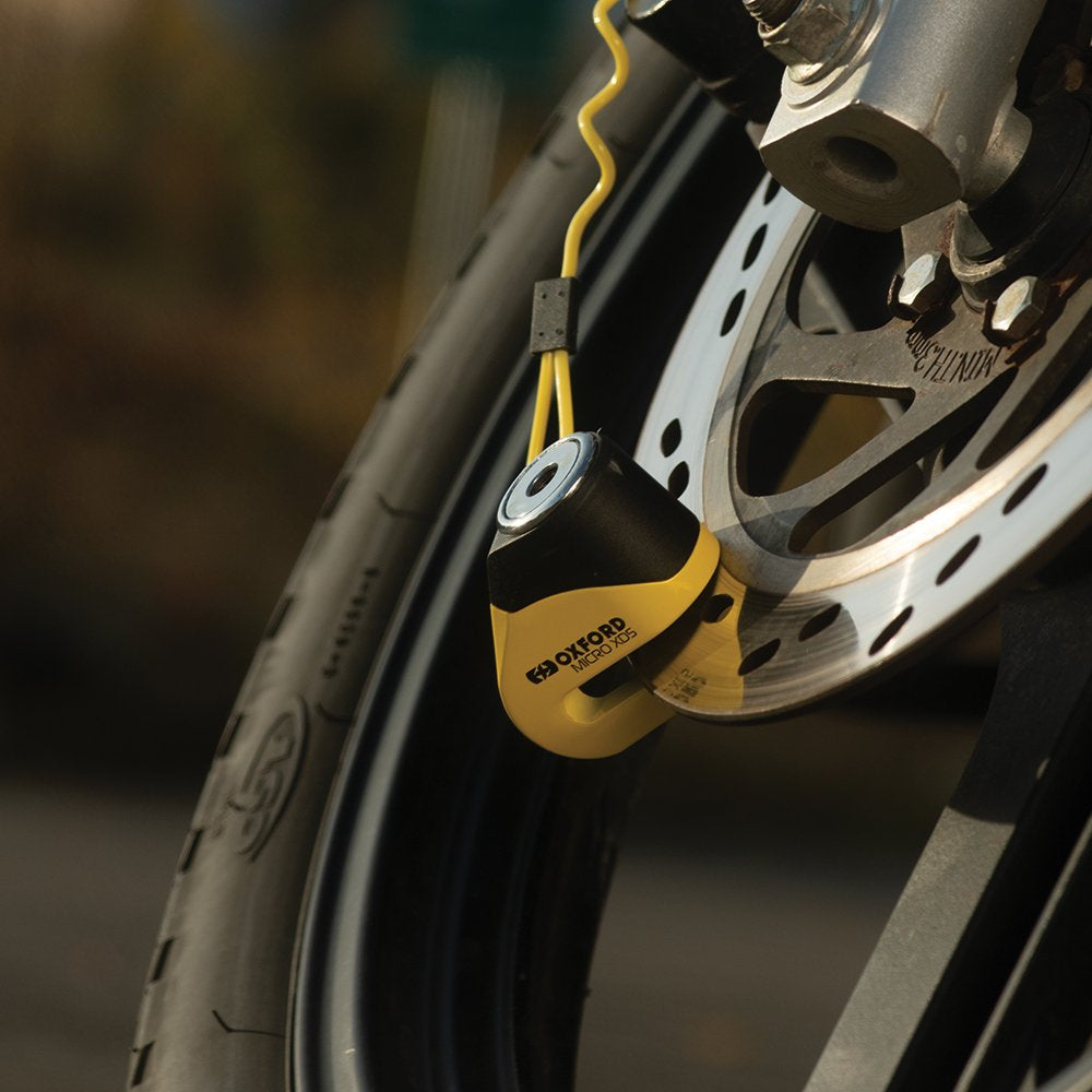 Oxford Micro XD5 Disc Lock Yellow / Black FREE 1 YEAR Returns, FREE UK Delivery | ThrottleChimp