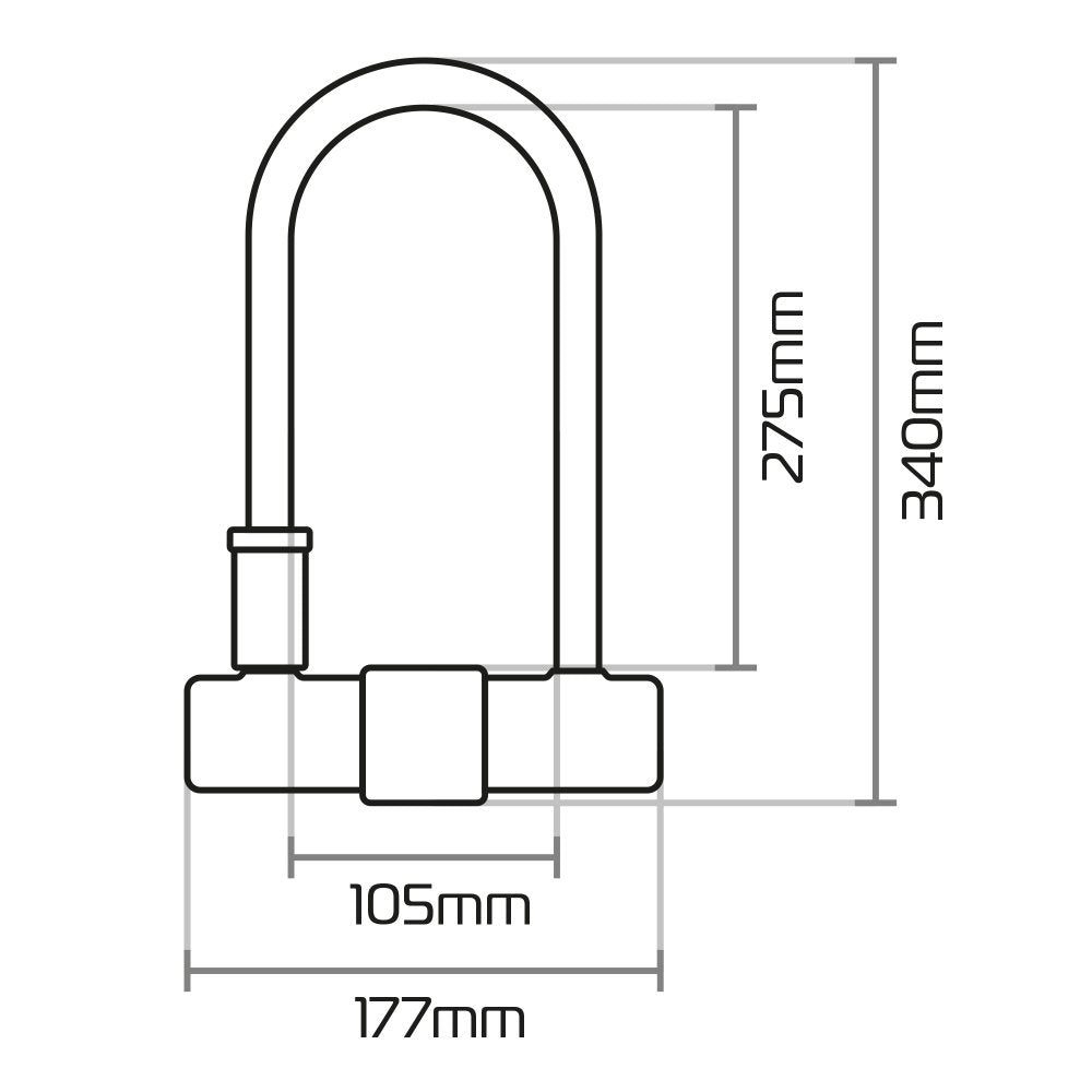 Oxford Magnum U-Lock With Bracket Black / Yellow - 170 x 315mm FREE 1 YEAR Returns, FREE UK Delivery | ThrottleChimp