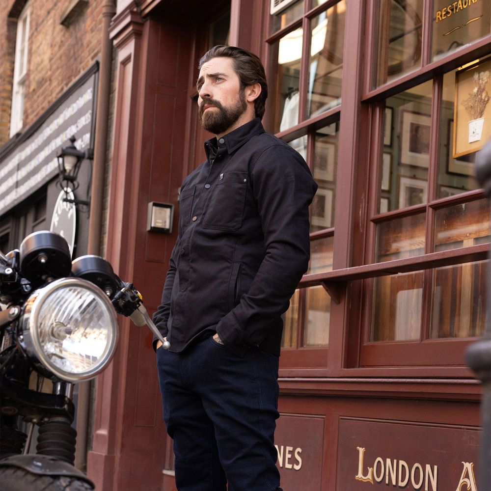 Oxford Original Approved AA Ridgeback Shirt Black FREE 1 YEAR Returns, FREE UK Delivery | ThrottleChimp