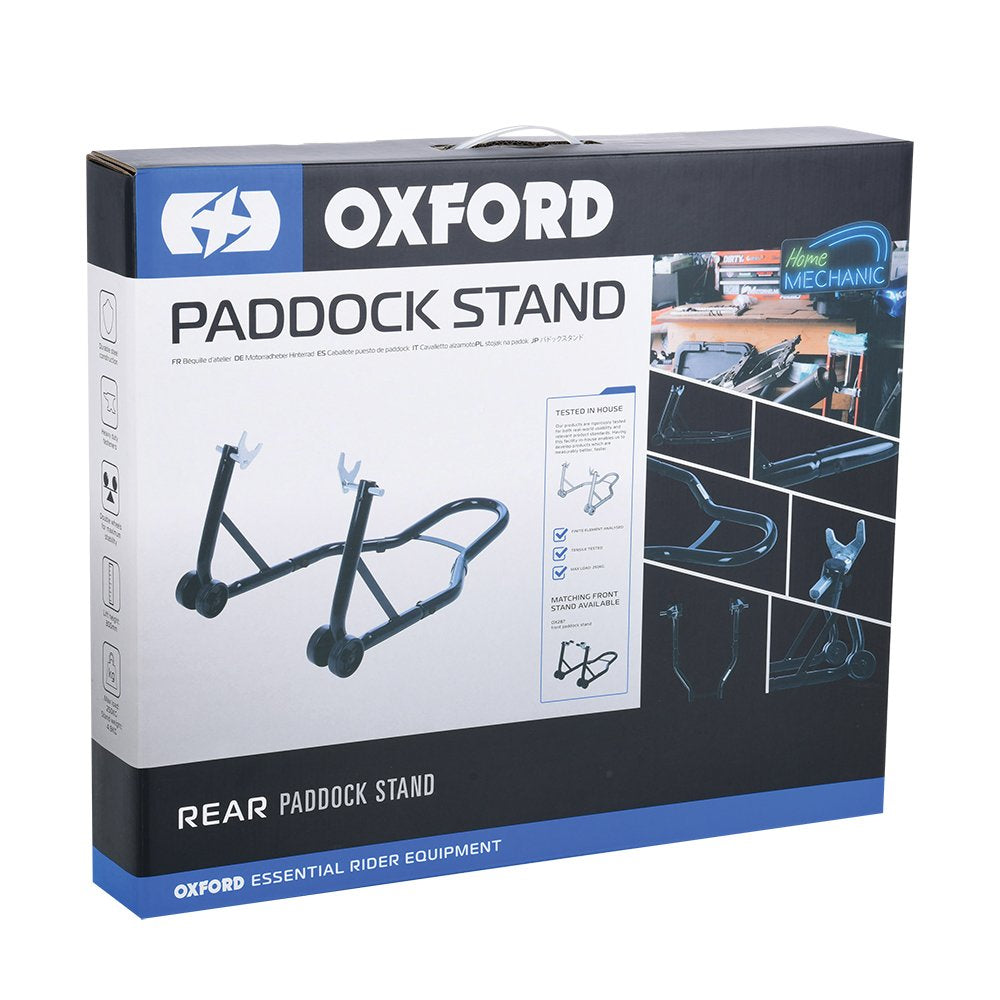 Oxford Big Black Bike Rear Paddock Stand FREE 1 YEAR Returns, FREE UK Delivery | ThrottleChimp