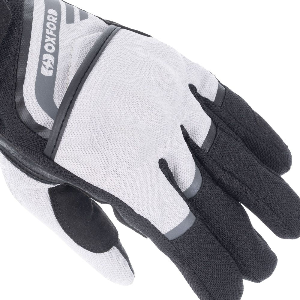 Oxford Dakar 1.0 Ladies Textile Gloves Silver / Black FREE 1 YEAR Returns, FREE UK Delivery | ThrottleChimp