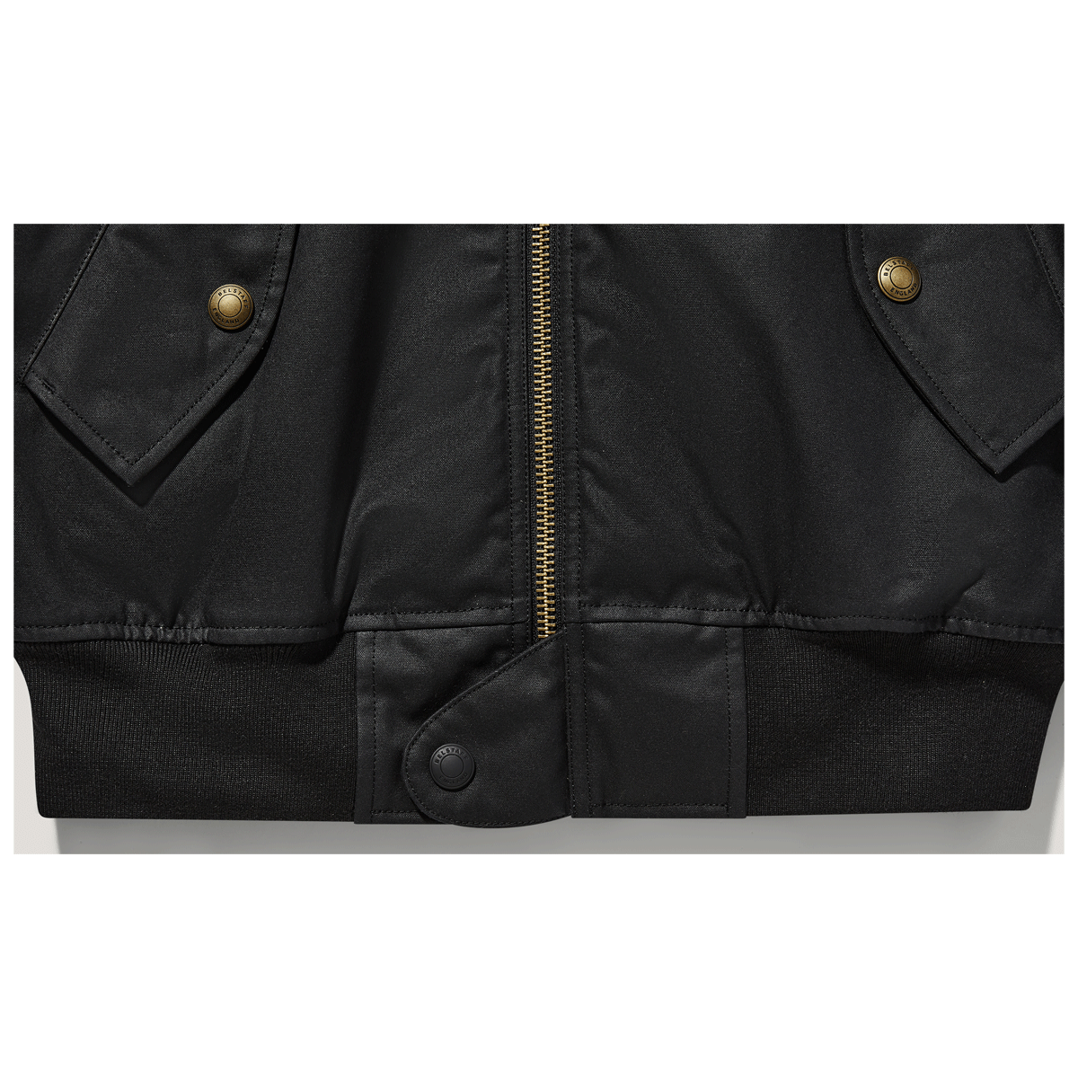 Belstaff Brecon Bomber Ultracore 8oz Waxed Cotton Jacket Black FREE 1 YEAR Returns, FREE UK Delivery | ThrottleChimp
