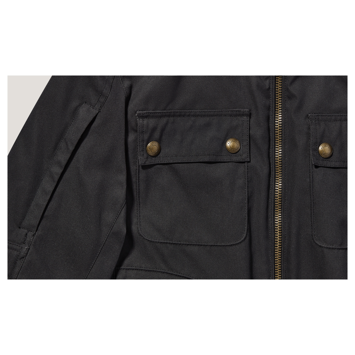 Belstaff Roberts Technical Cotton Canvas Textile Jacket Black FREE 1 YEAR Returns, FREE UK Delivery | ThrottleChimp
