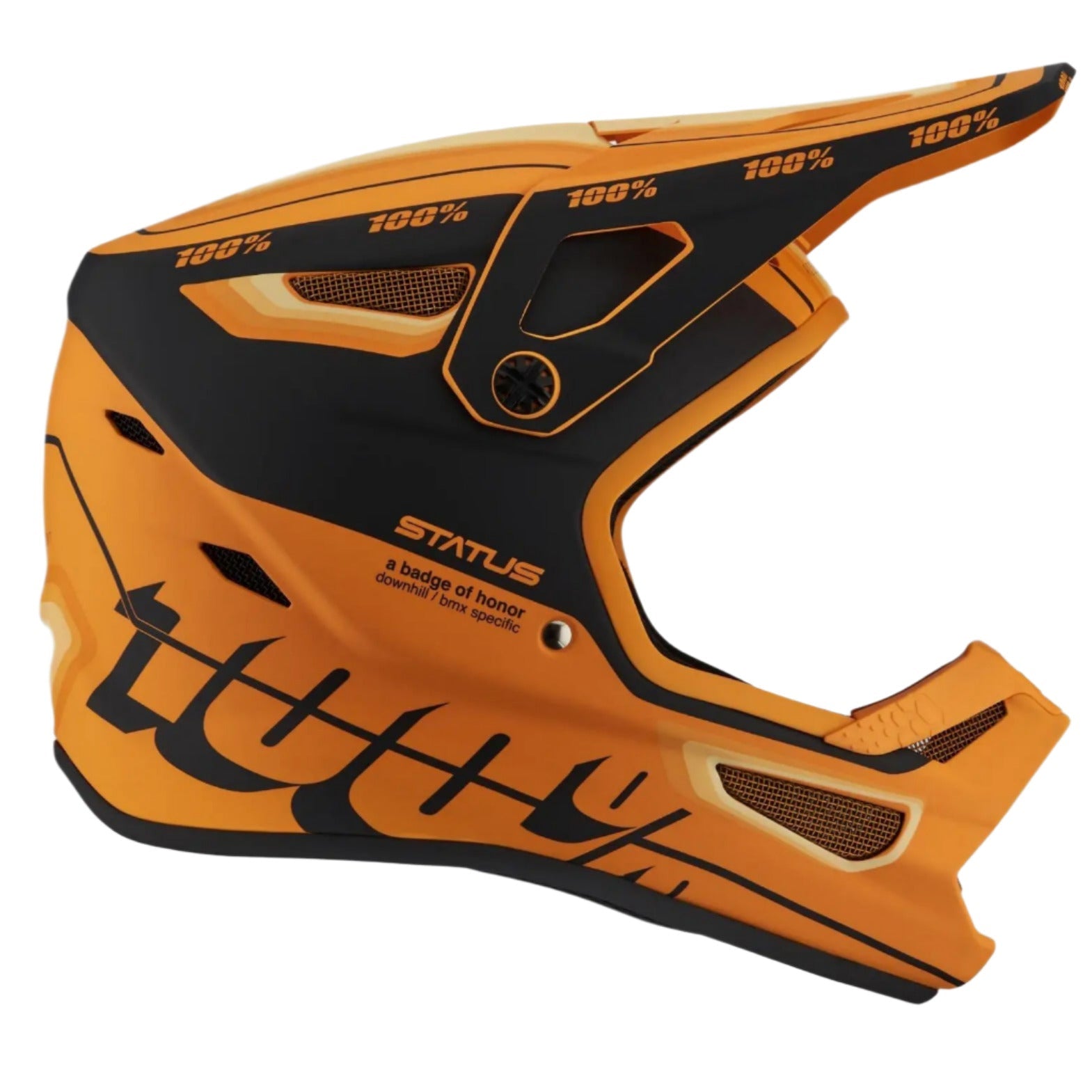 100% Status Youth Cycle Helmet Topenga Orange / Black - FREE 1 YEAR Returns, FREE UK Shipping | ThrottleChimp