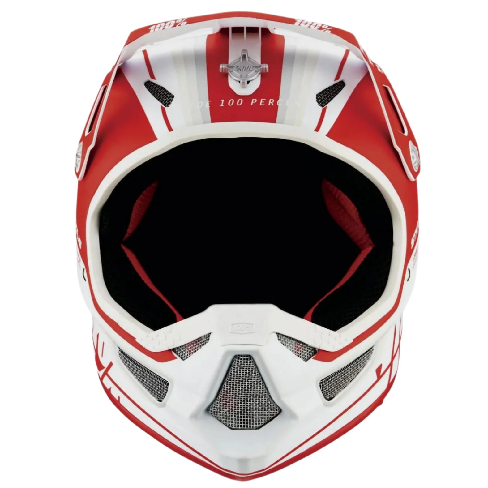 100% Status Youth Cycle Helmet Topenga Red / White - FREE 1 YEAR Returns, FREE UK Shipping | ThrottleChimp