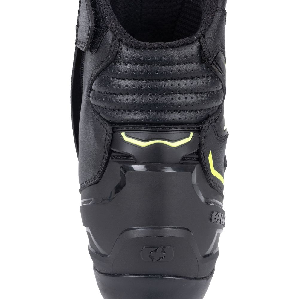 Oxford Omega Air Short Boots Black / White / Yellow FREE 1 YEAR Returns, FREE UK Delivery | ThrottleChimp