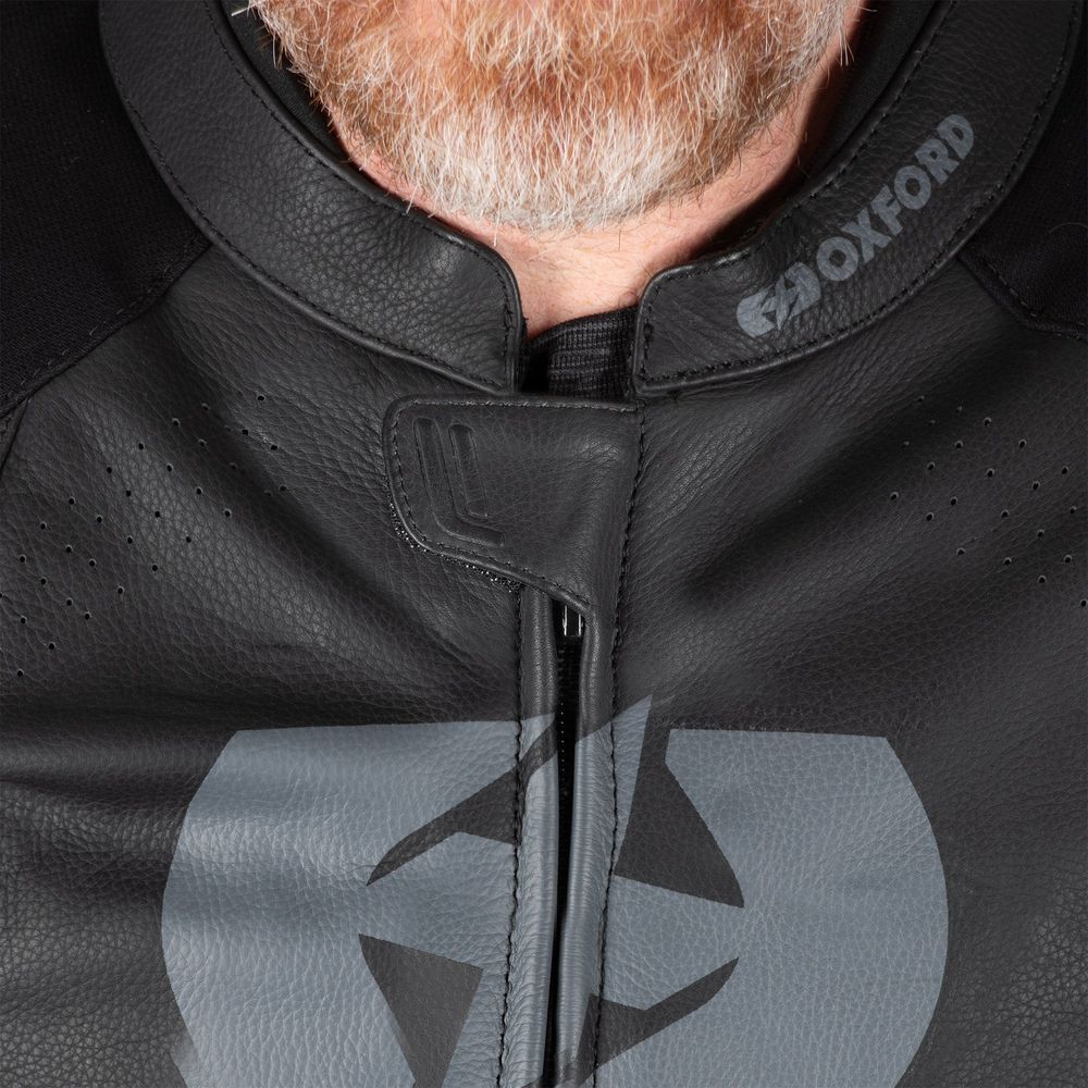 Oxford Nexus 1.0 Leather Jacket Stealth Black FREE 1 YEAR Returns, FREE UK Delivery | ThrottleChimp