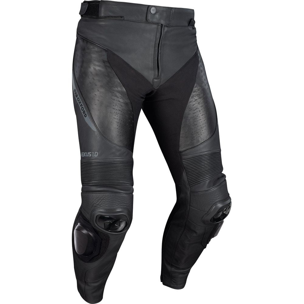 Oxford Nexus 1.0 Leather Trouser Stealth Black FREE 1 YEAR Returns, FREE UK Delivery | ThrottleChimp