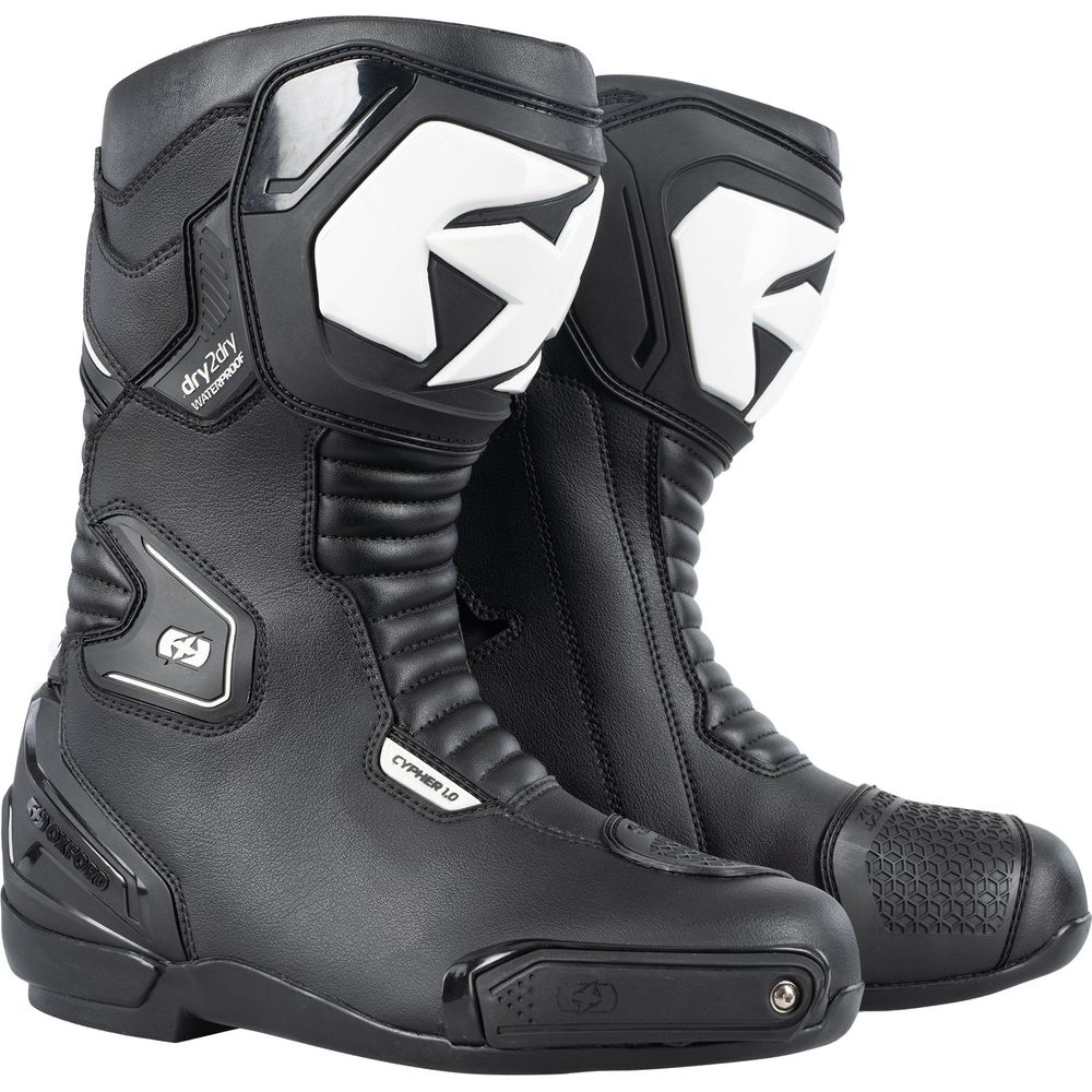 Oxford Cypher 1.0 Dry2Dry Boots Black / White FREE 1 YEAR Returns, FREE UK Delivery | ThrottleChimp