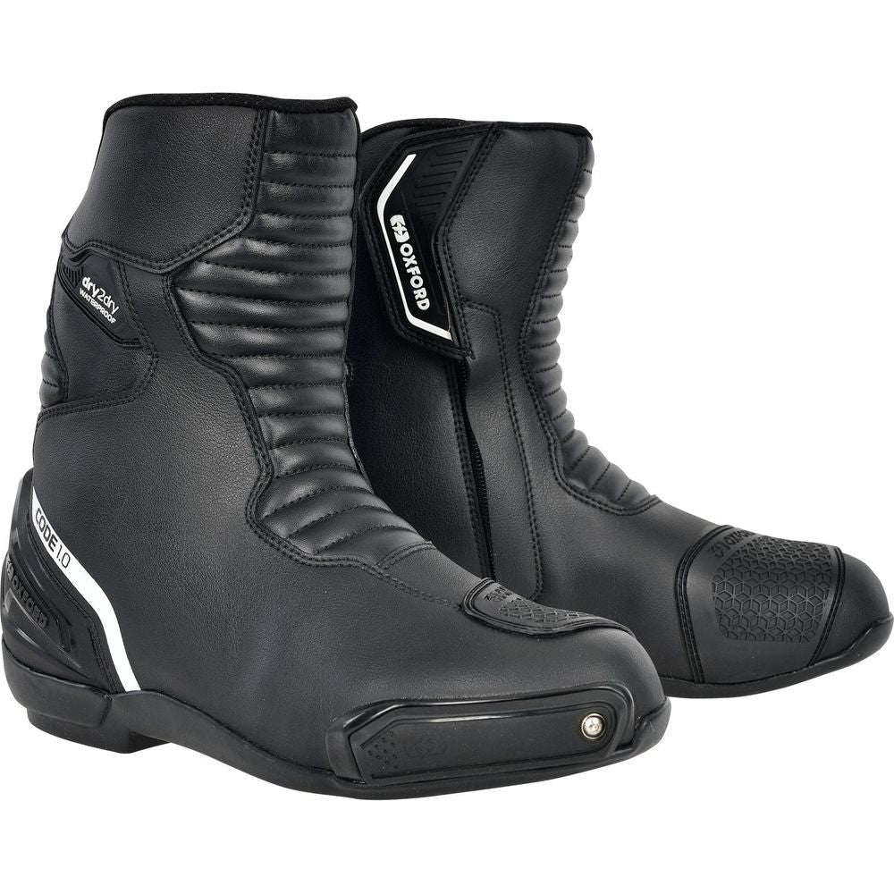 Oxford Code 1.0 Mid Dry2Dry Boots Black / White FREE 1 YEAR Returns, FREE UK Delivery | ThrottleChimp