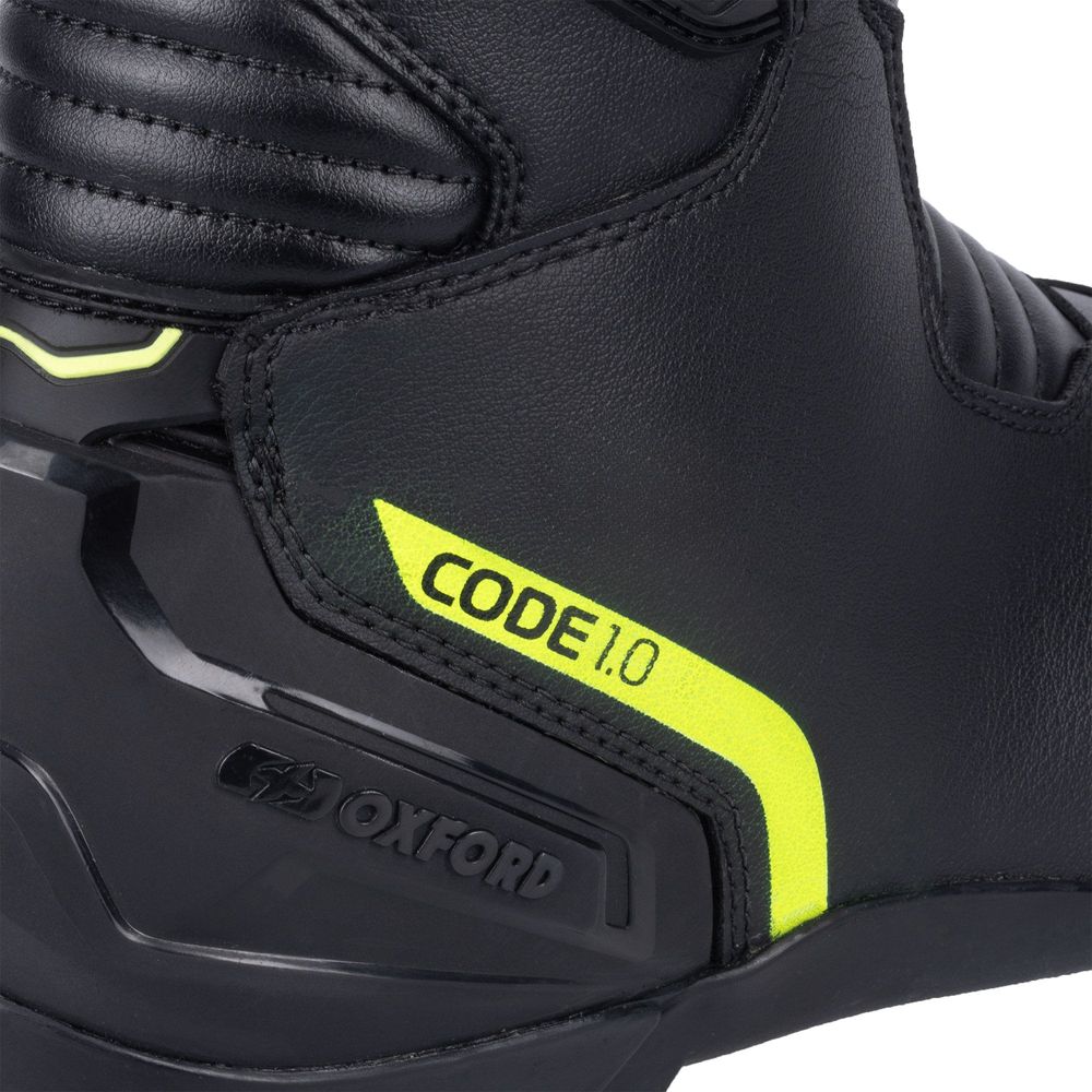Oxford Code 1.0 Mid Dry2Dry Boots Black / Fluo Yellow FREE 1 YEAR Returns, FREE UK Delivery | ThrottleChimp