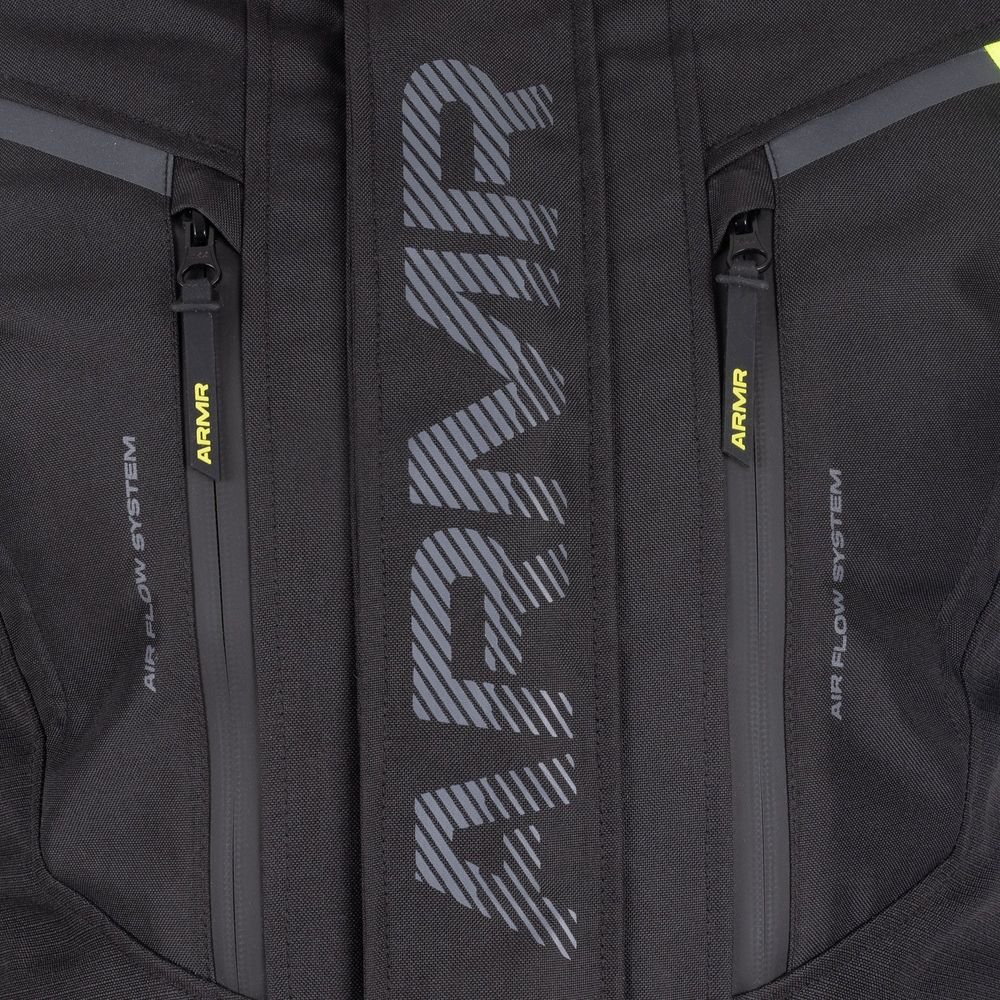 ARMR Kiso 4.0 Waterproof Textile Jacket Black / Green / Fluo Yellow FREE 1 YEAR Returns, FREE UK Delivery | ThrottleChimp