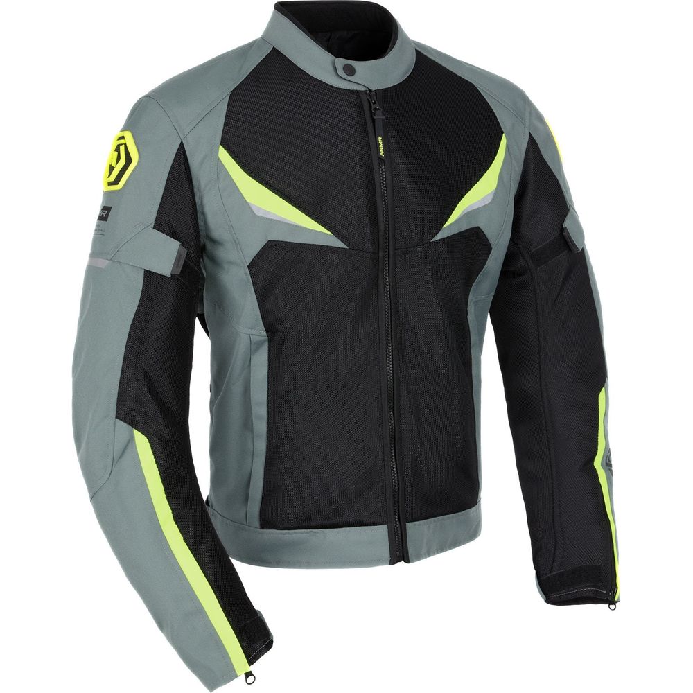 ARMR Eyoshi 3.0 Air Textile Jacket Black / Green / Fluo Yellow FREE 1 YEAR Returns, FREE UK Delivery | ThrottleChimp