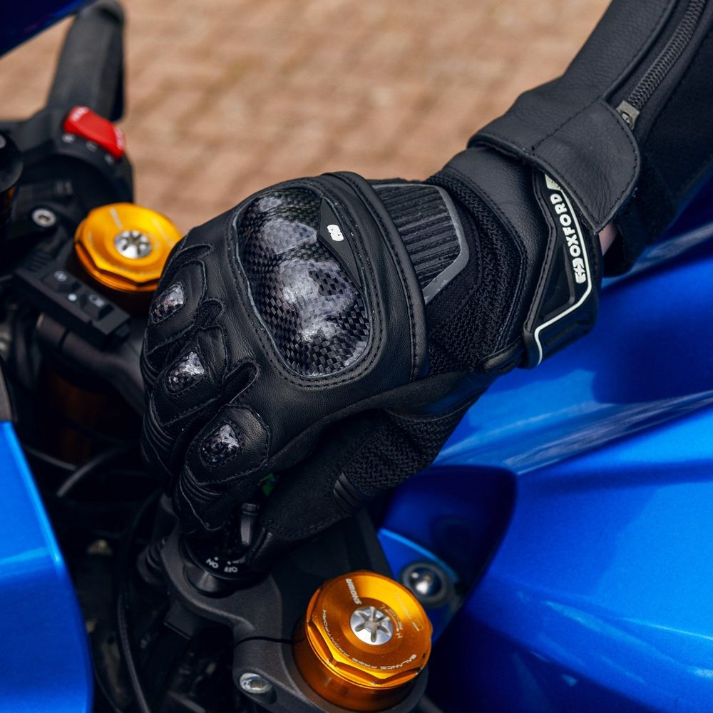 Oxford RP-4S 3.0 Leather Gloves Stealth Black FREE 1 YEAR Returns, FREE UK Delivery | ThrottleChimp