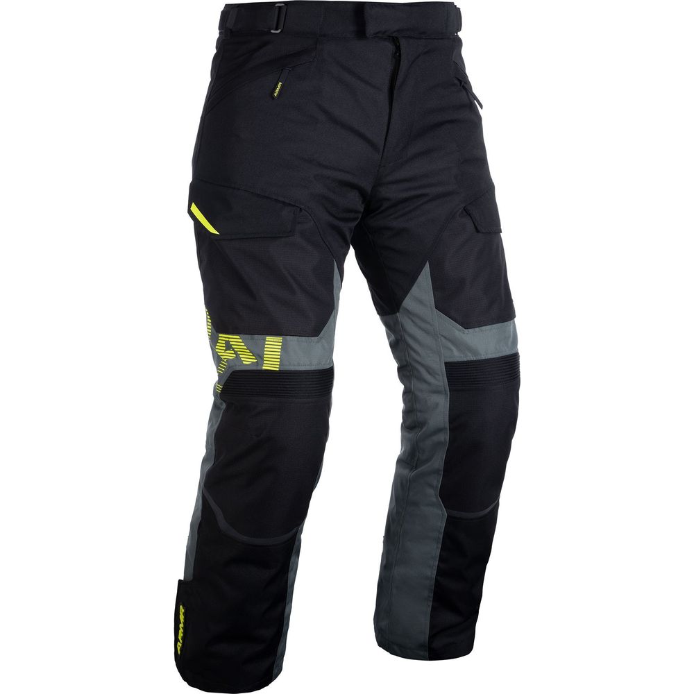 ARMR Kumaji 3.0 Waterproof Textile Trouser Black / Green / Fluo Yellow FREE 1 YEAR Returns, FREE UK Delivery | ThrottleChimp