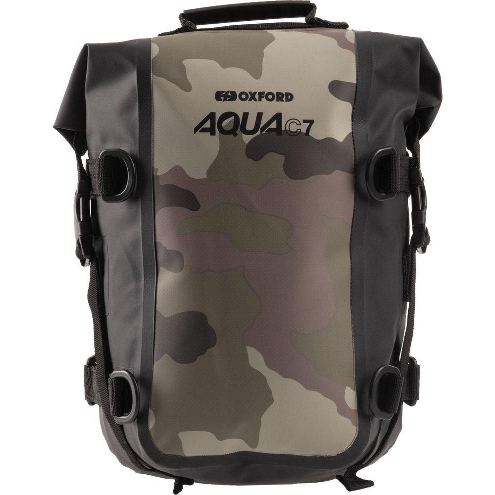 Oxford Aqua C7 Crash Bar Bag Camouflage FREE 1 YEAR Returns, FREE UK Delivery | ThrottleChimp