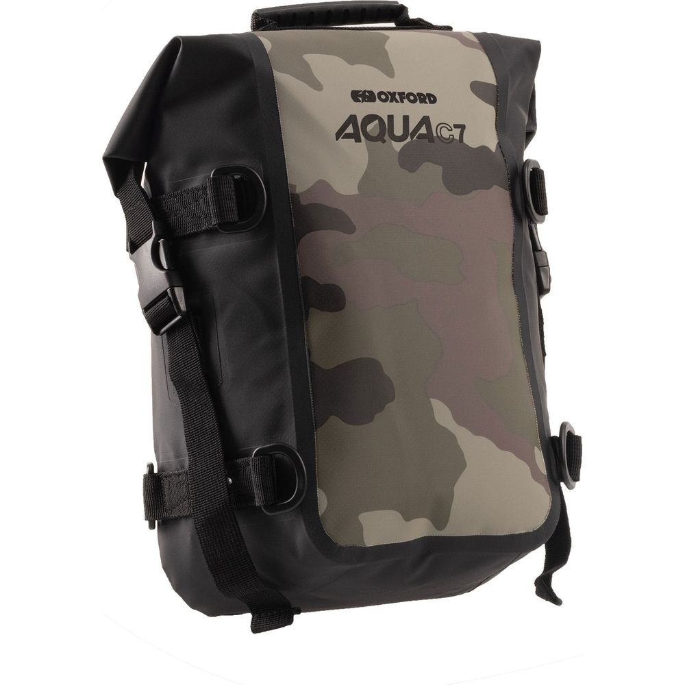 Oxford Aqua C7 Crash Bar Bag Camouflage FREE 1 YEAR Returns, FREE UK Delivery | ThrottleChimp