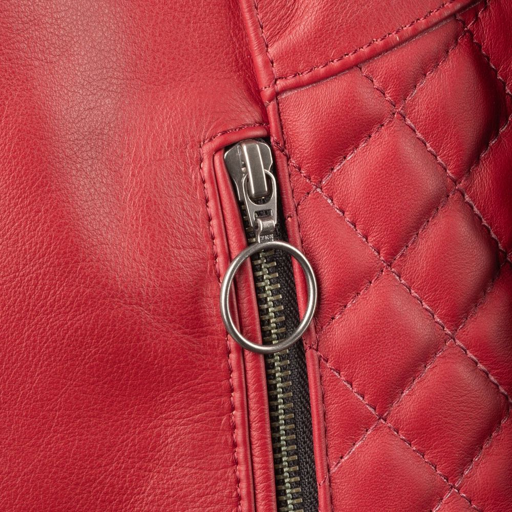 Oxford Radley Ladies Leather Jacket Red FREE 1 YEAR Returns, FREE UK Delivery | ThrottleChimp