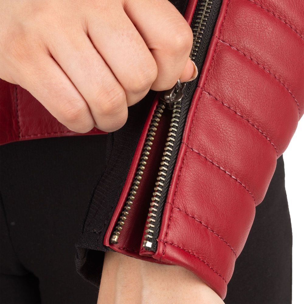 Oxford Radley Ladies Leather Jacket Red FREE 1 YEAR Returns, FREE UK Delivery | ThrottleChimp