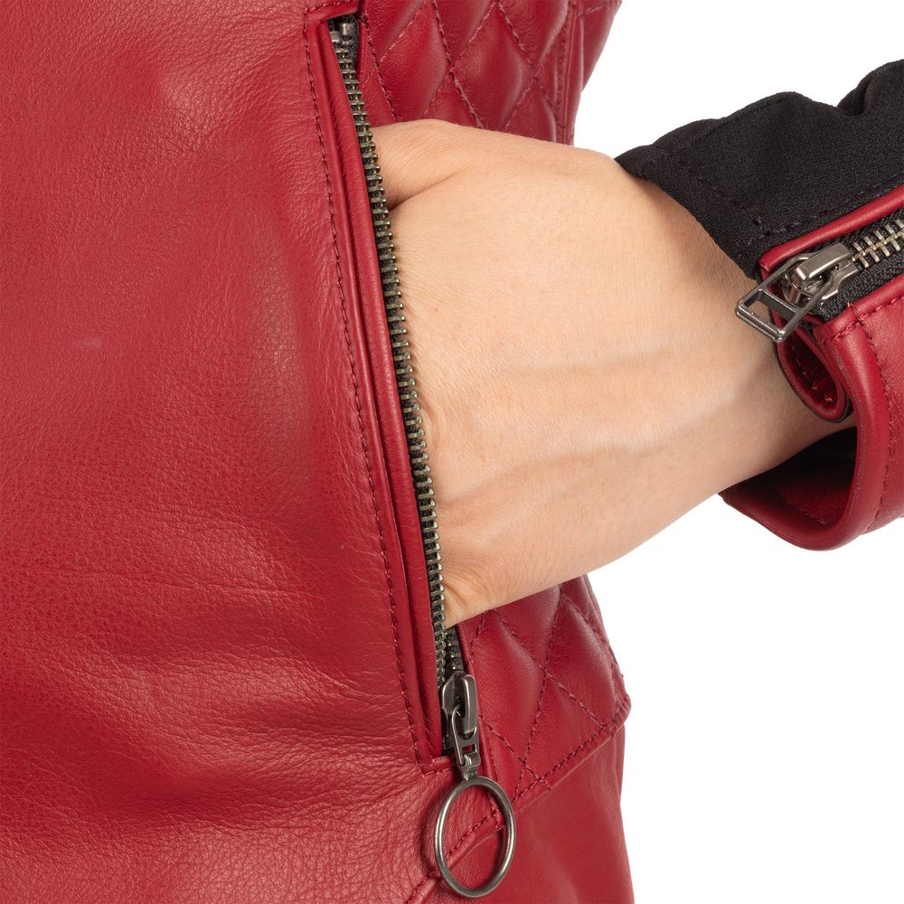 Oxford Radley Ladies Leather Jacket Red FREE 1 YEAR Returns, FREE UK Delivery | ThrottleChimp