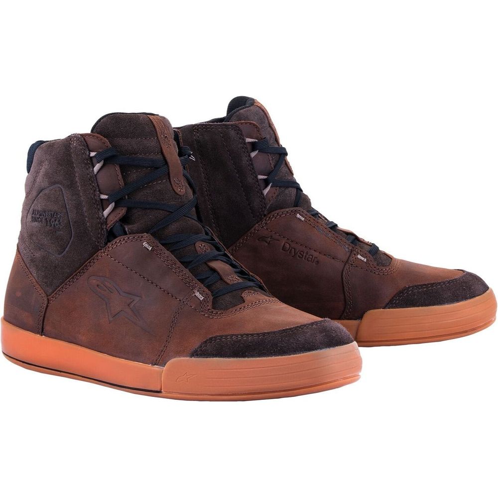 Alpinestars Chrome Crafted Drystar Shoes Brown / Gum FREE 1 YEAR Returns, FREE UK Delivery | ThrottleChimp