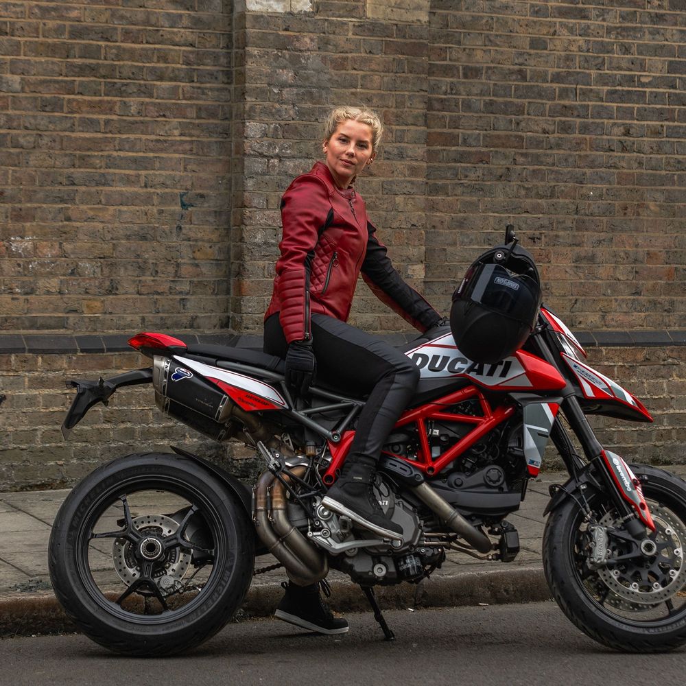 Oxford Radley Ladies Leather Jacket Red FREE 1 YEAR Returns, FREE UK Delivery | ThrottleChimp