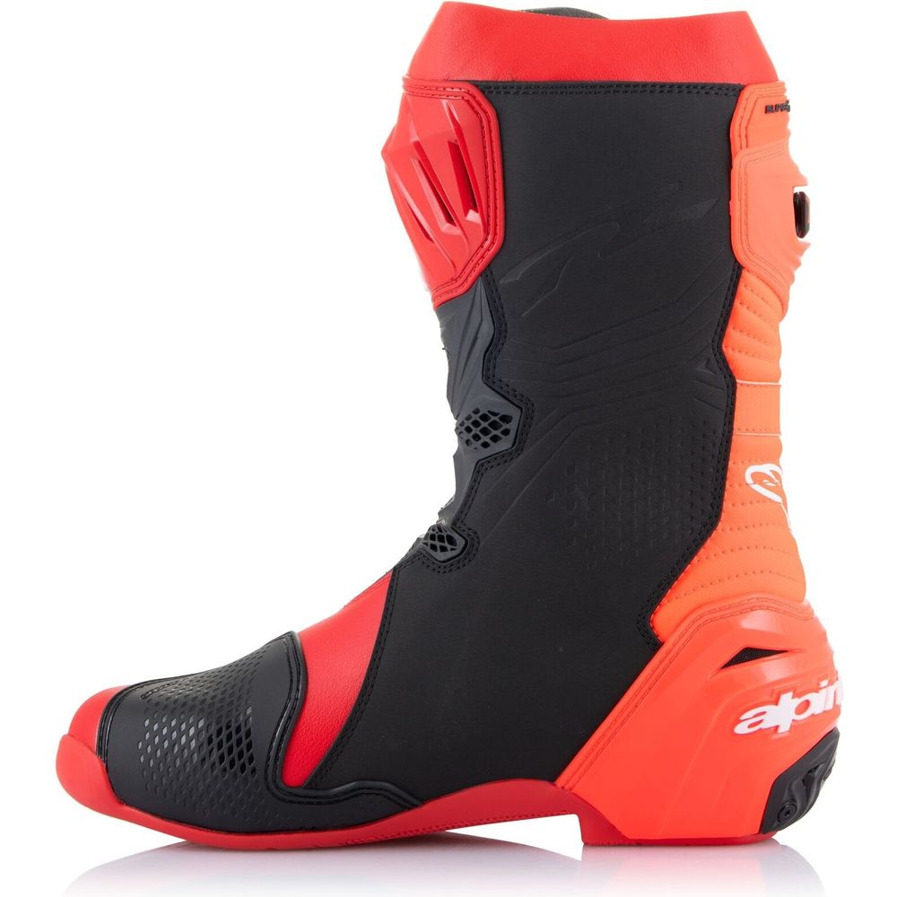 Alpinestars Supertech R Boots Bright Red / Fluo Red FREE 1 YEAR Returns, FREE UK Delivery | ThrottleChimp