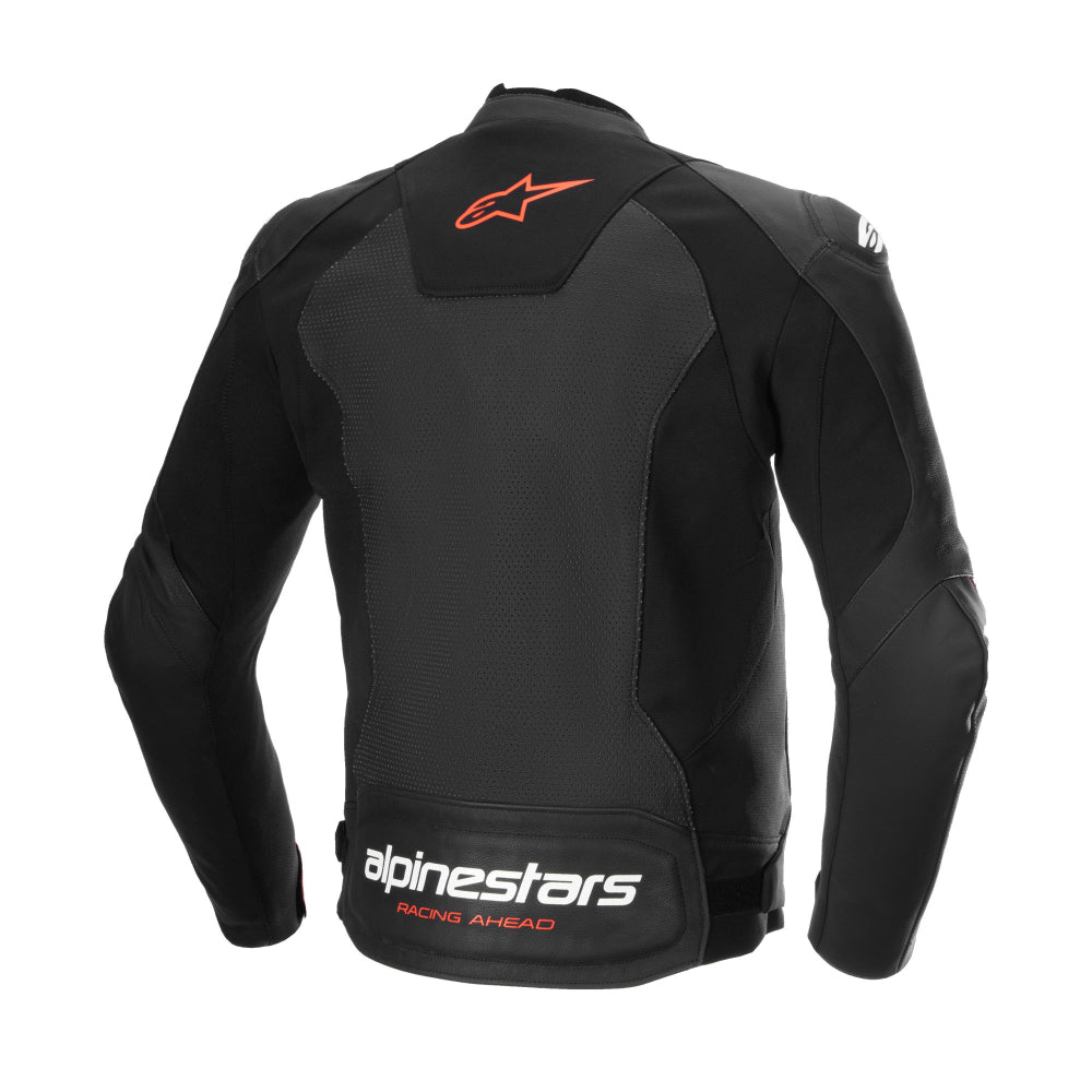 Alpinestars Faster V3 Airflow Leather Jacket Black / Fluo Red