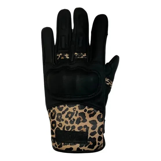MotoGirl Bessie Ladies Leather Gloves Leopard FREE 1 YEAR Returns, FREE UK Delivery | ThrottleChimp
