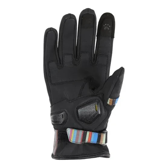 MotoGirl Bessie Ladies Leather Gloves Stripe FREE 1 YEAR Returns, FREE UK Delivery | ThrottleChimp