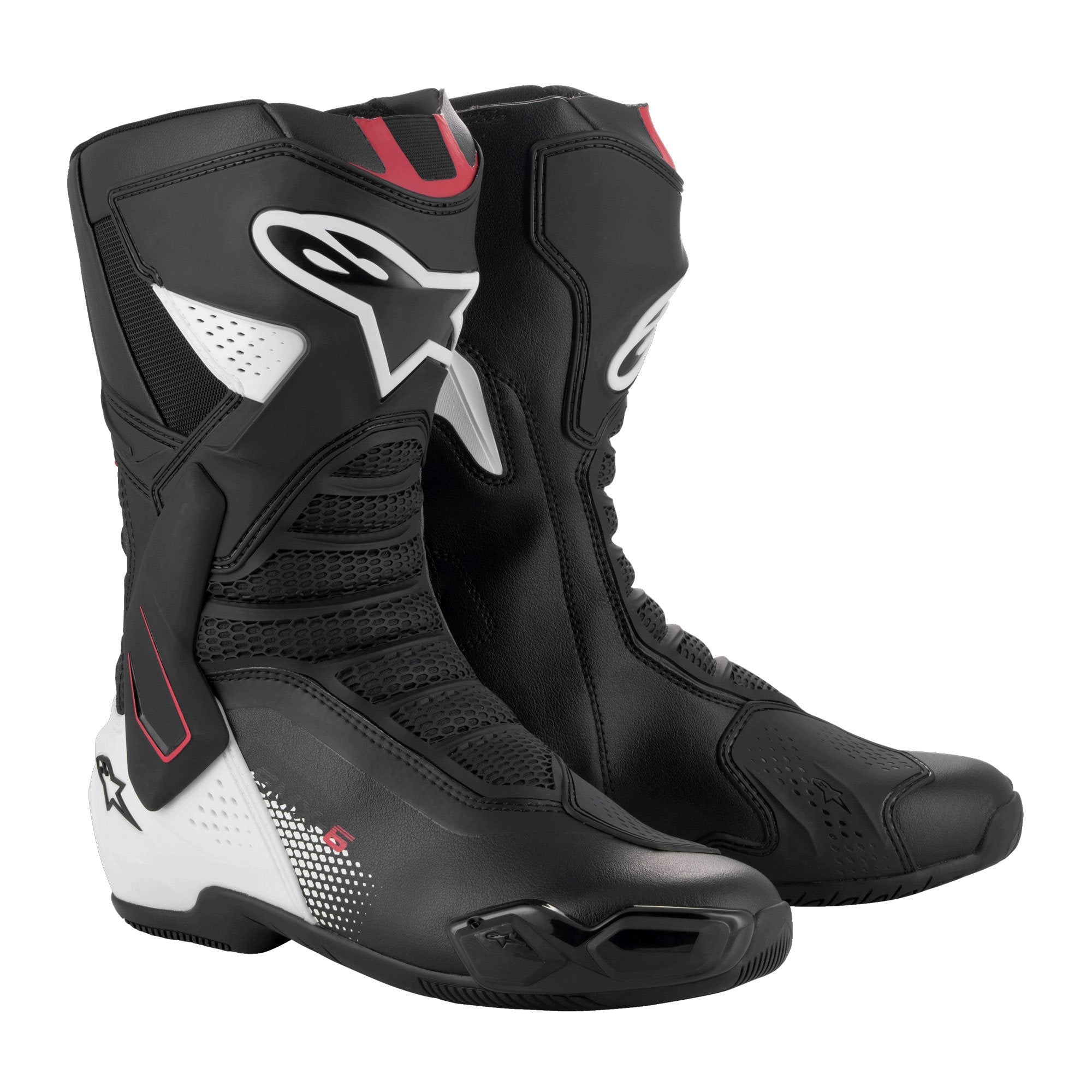 Alpinestars SMX-6 V3 Boots Black / White / Red Graphic FREE 1 YEAR Returns, FREE UK Delivery | ThrottleChimp