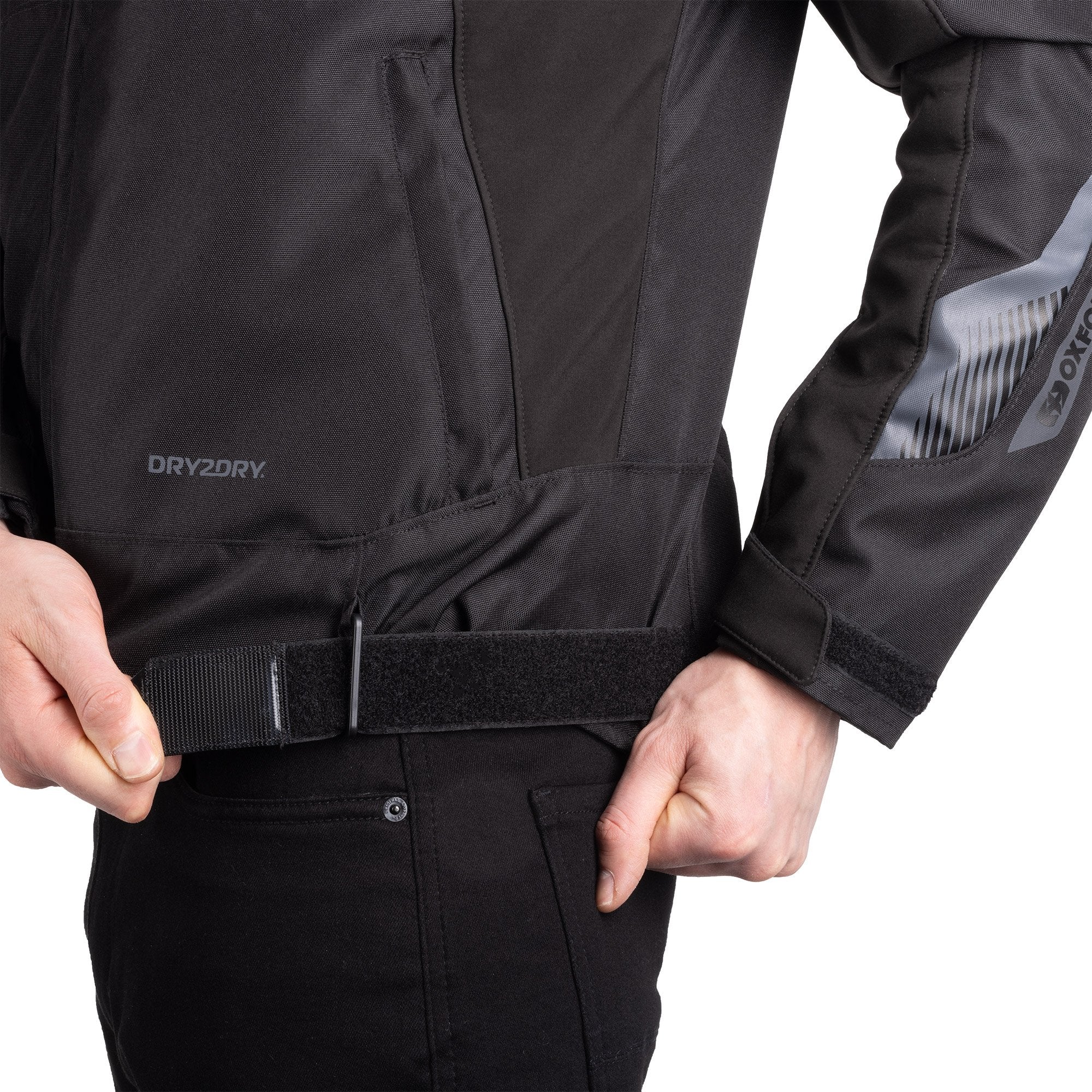 Oxford Omega 1.0 Dry2Dry Textile Jacket Stealth Black FREE 1 YEAR Returns, FREE UK Delivery | ThrottleChimp