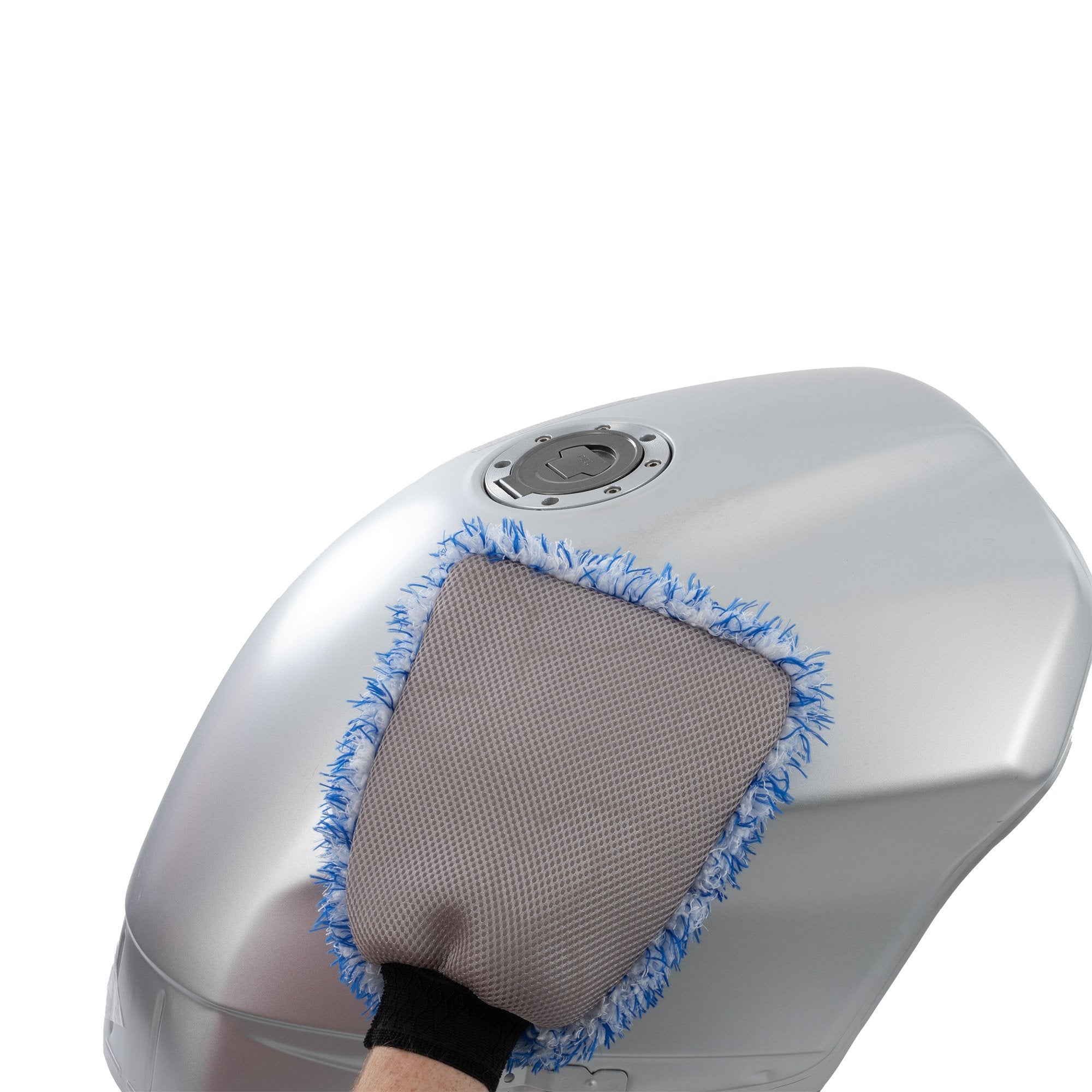 Oxford Plush Microfibre Wash Mitt Blue / White FREE 1 YEAR Returns, FREE UK Delivery | ThrottleChimp