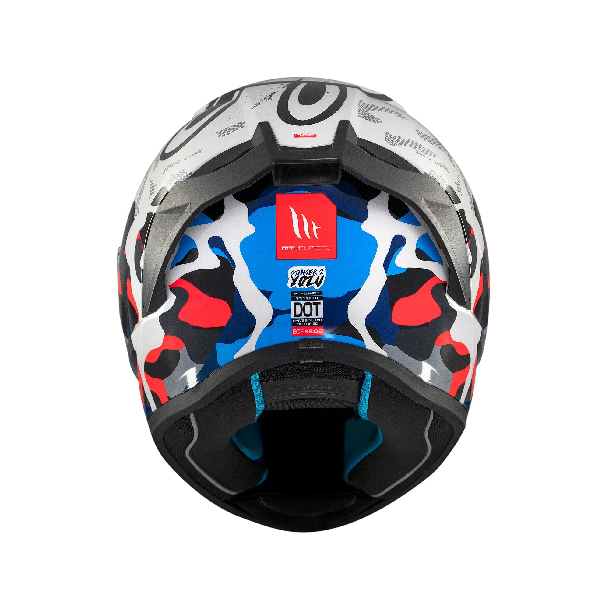 MT Stinger 2 Yozu A7 Full Face Helmet Gloss Blue / White FREE 1 YEAR Returns, FREE UK Delivery | ThrottleChimp