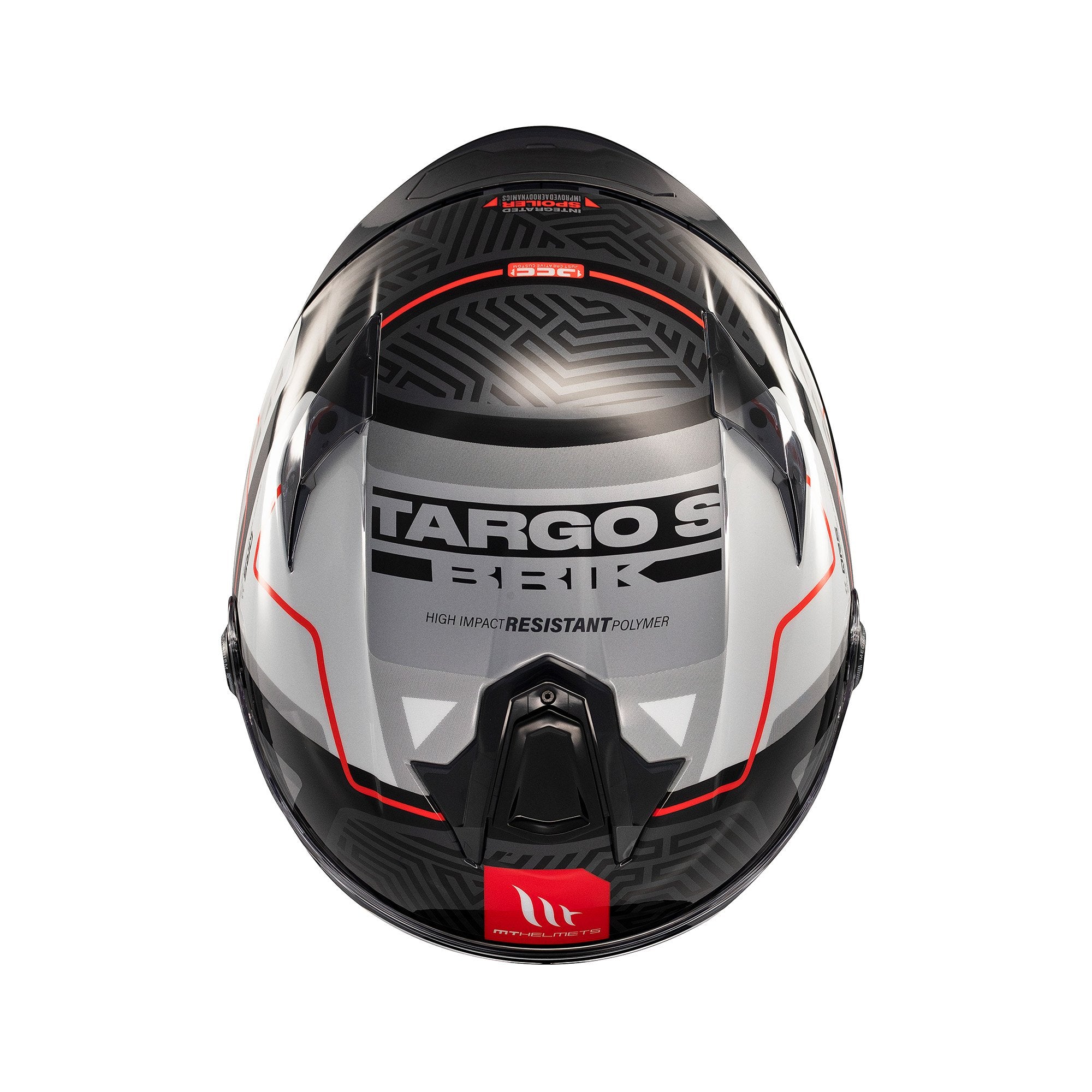 MT Targo S Brik C0 Full Face Helmet Gloss Black / White FREE 1 YEAR Returns, FREE UK Delivery | ThrottleChimp