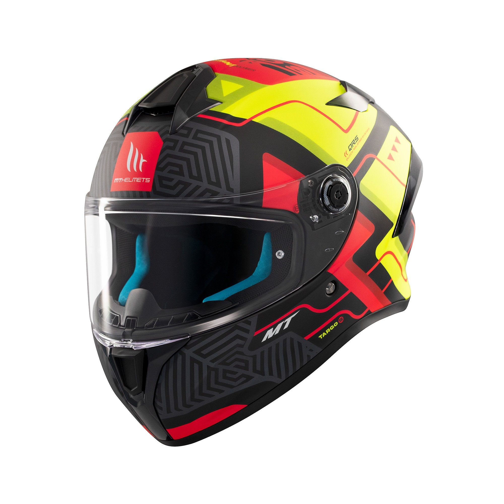 MT Targo S Brik C3 Full Face Helmet Matt Fluo Yellow FREE 1 YEAR Returns, FREE UK Delivery | ThrottleChimp