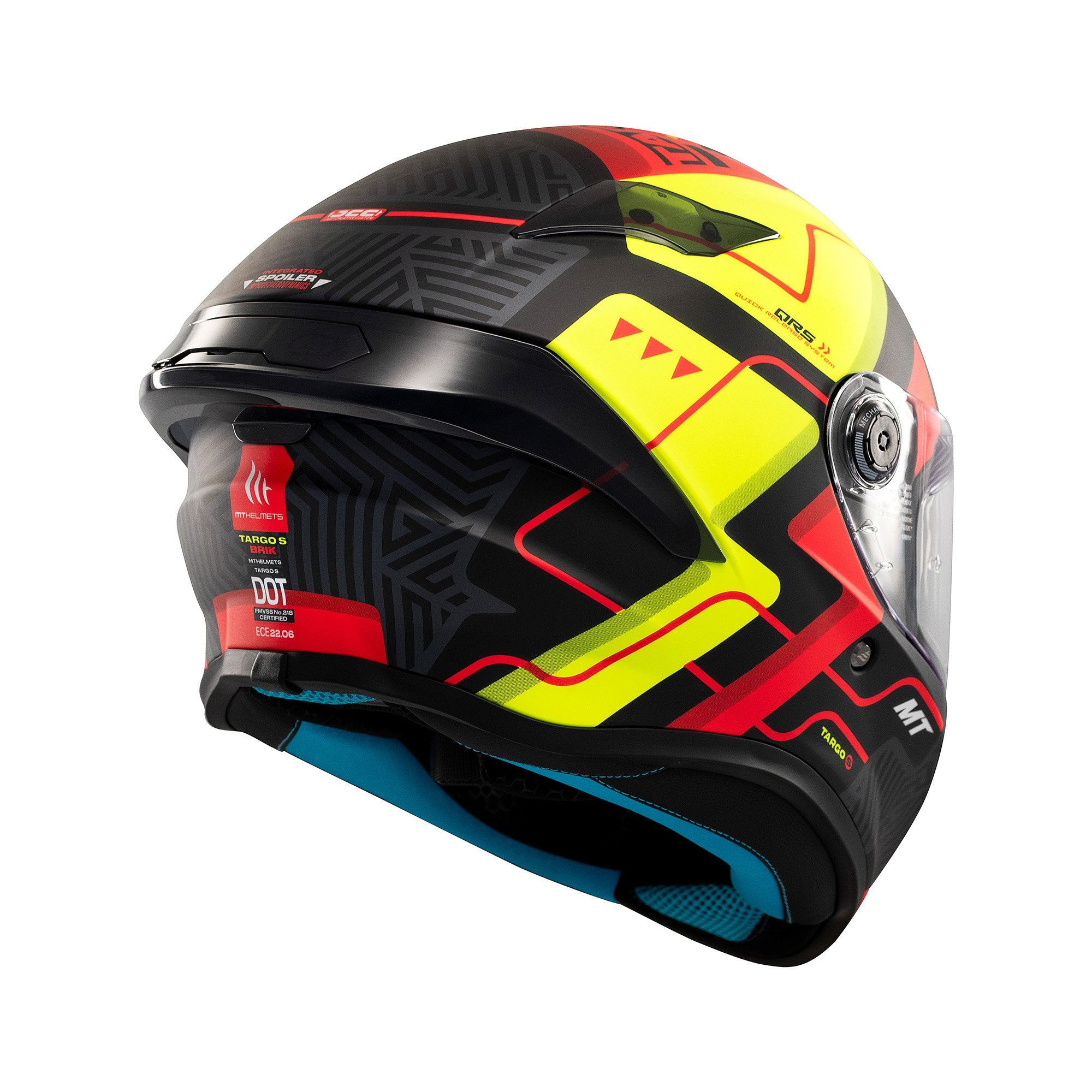 MT Targo S Brik C3 Full Face Helmet Matt Fluo Yellow FREE 1 YEAR Returns, FREE UK Delivery | ThrottleChimp