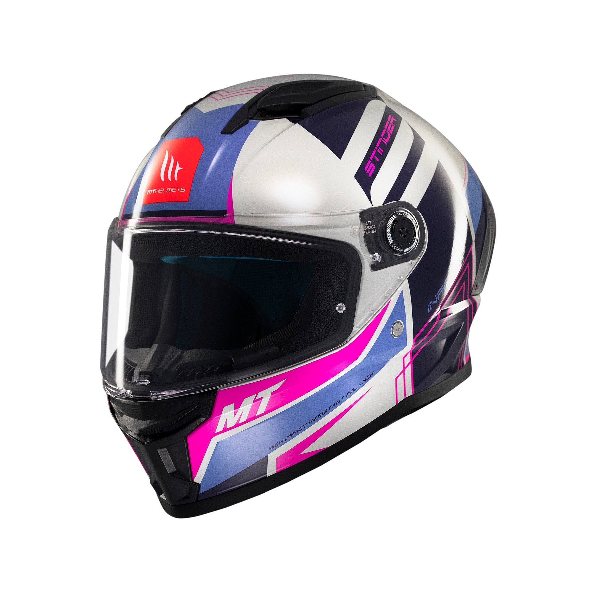 MT Stinger 2 Tron C8 Full Face Helmet Gloss Pink / Purple FREE 1 YEAR Returns, FREE UK Delivery | ThrottleChimp